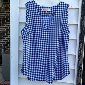 Jude Connally Tops womens size M made in USA color blue, navy blue and white.